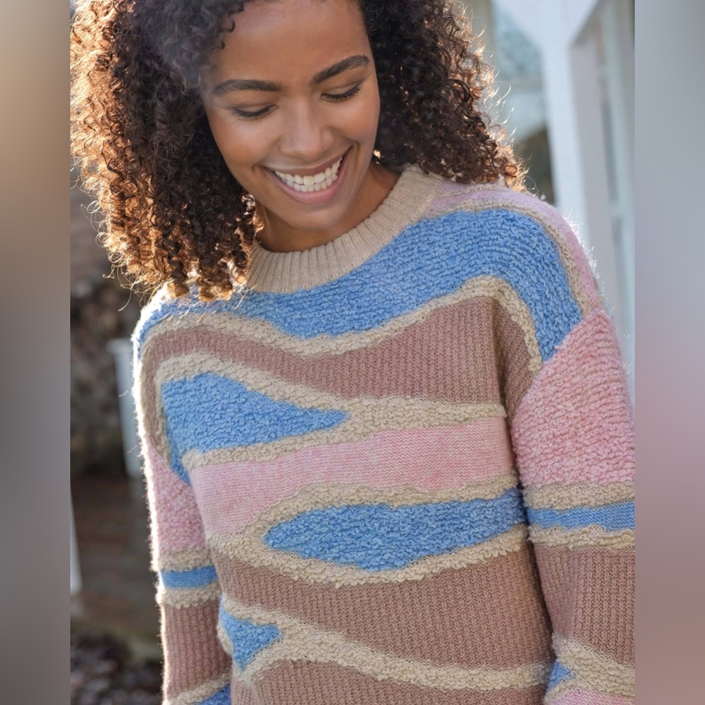 WoolOvers Cozy Multicolor Crew Neck Sweater